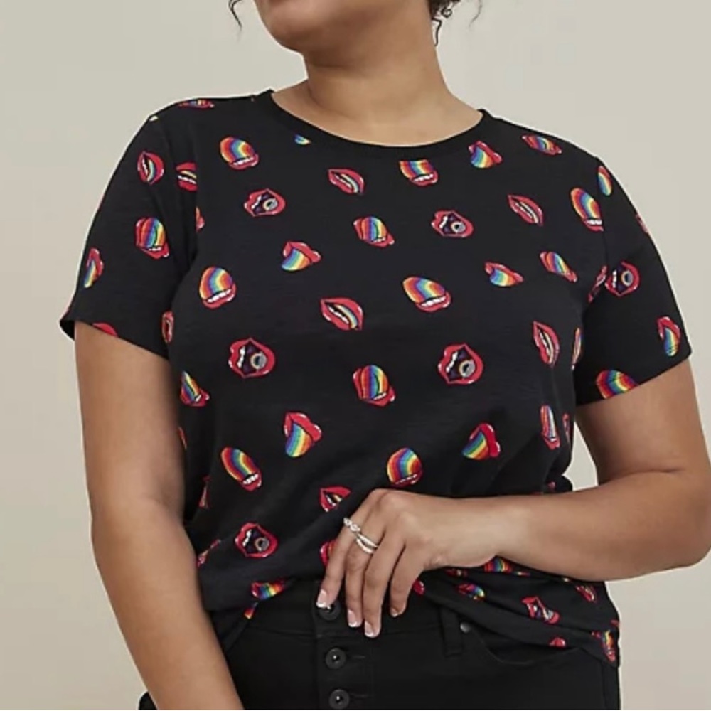 Torrid Always Proud Rainbow Slub Tee - Size 3